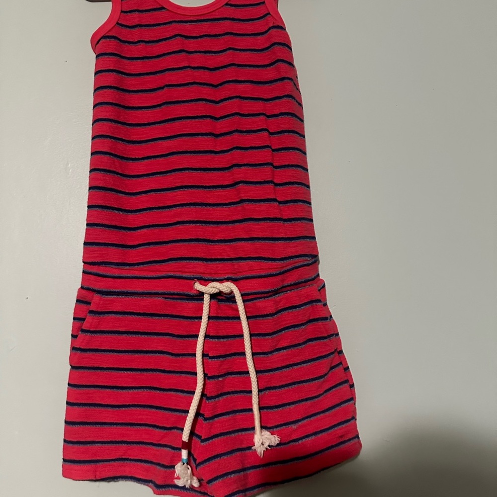 Sol Angeles Pink and Black Striped jumpsuit